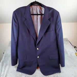 Todays Man Sport Coat‎ Mens Sz 46 R Navy Blue 100% Wool Jacket Blazer Vintage